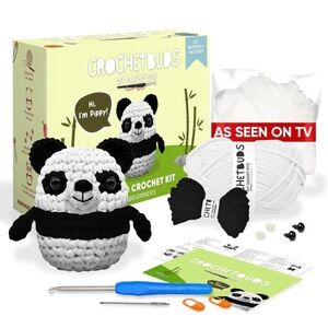 CrochetBuds Crochet Kit For Beginners | Panda Pattern | Crochet Kit For Adults,